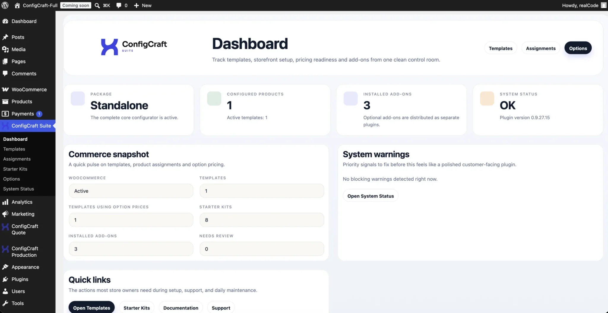 Anteprima del progetto ConfigCraft Suite